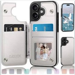 DJDUCK Designed for iPhone 17 Case Wallet with Card Holder, [Magnetic Clasp Cover] [RFID Blocking Leather Protection] Shock proof Women Men Cases 6.3 