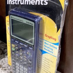 Texas Instruments Ti-83 Plus Graphing Calculator in Blue Graphite with Guidebook and Case Cover