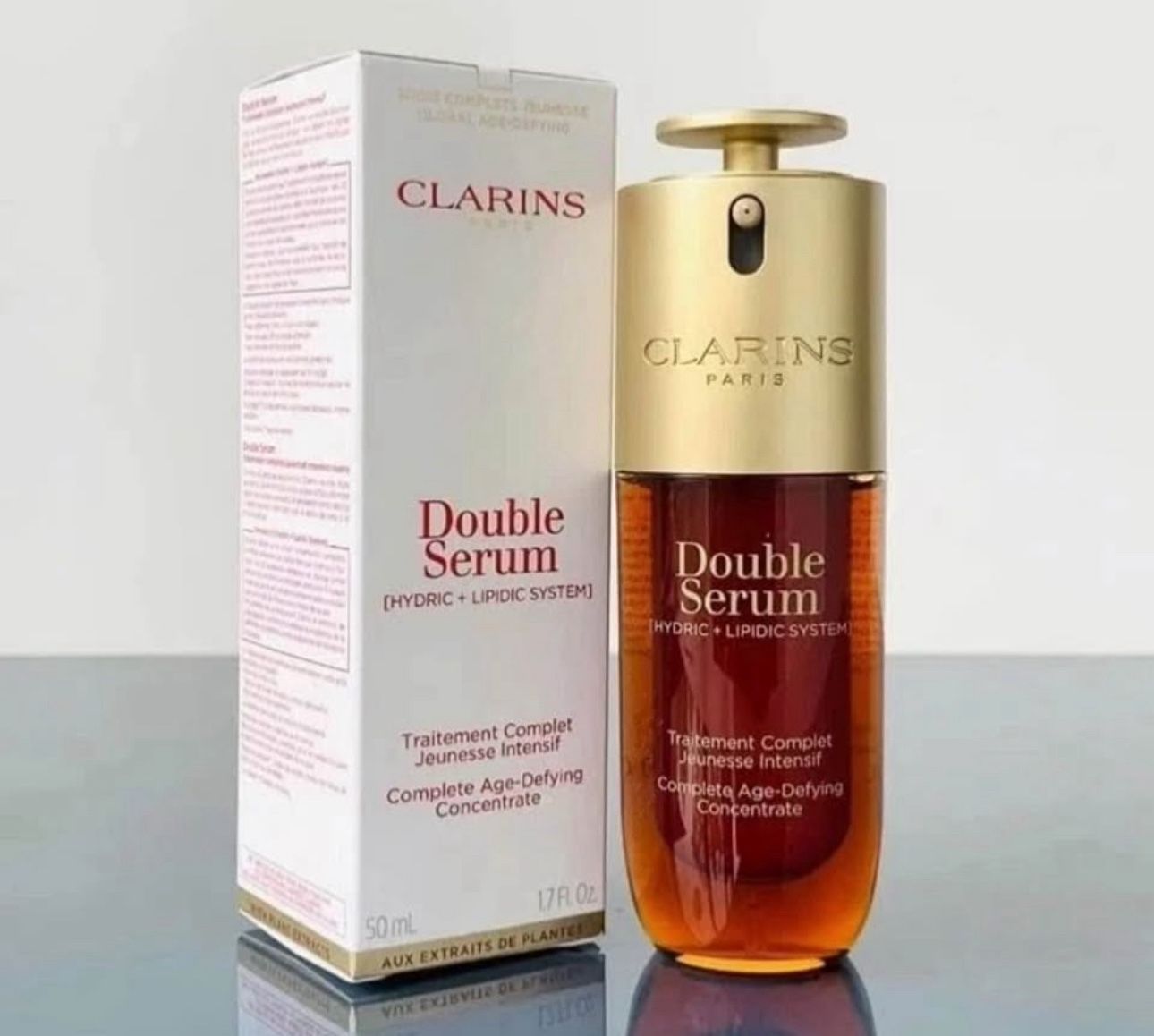 Clarins Double Serum Concentrate 1.7 Oz WONDERFUL Anti Wrinkle Makeup Skincare