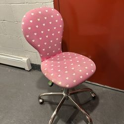 Pink & White Heart Pattern Office Chair