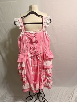 Pink Lolita Ruffle Bow Mini Dress