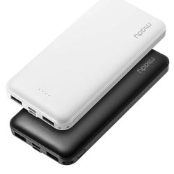2-Pack Miady 10000mAh Dual USB Portable Charger, Fast Charging Power Bank with USB C Input, Backup Charger for iPhone X, Galaxy S9, Pixel 3

