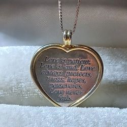 Vintage Sterling Silver Lenox Gorham Heart Necklace 