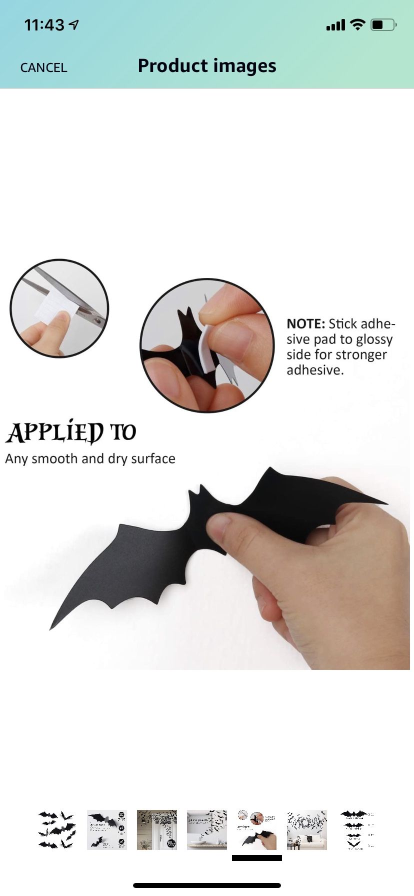 Coogam 60PCS Halloween 3D Bats Decoration