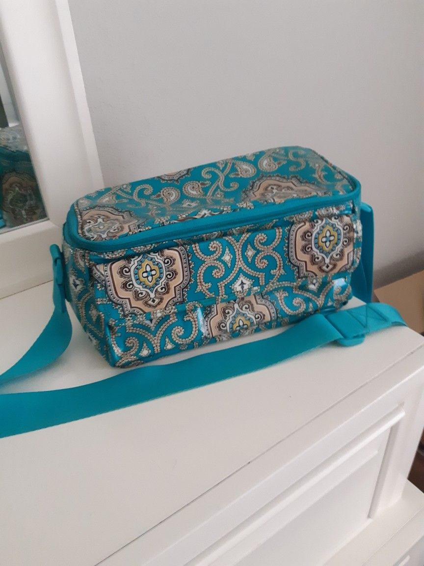 Vera BRADLEY TURQUOISE lunch BOX Great CONDITION 