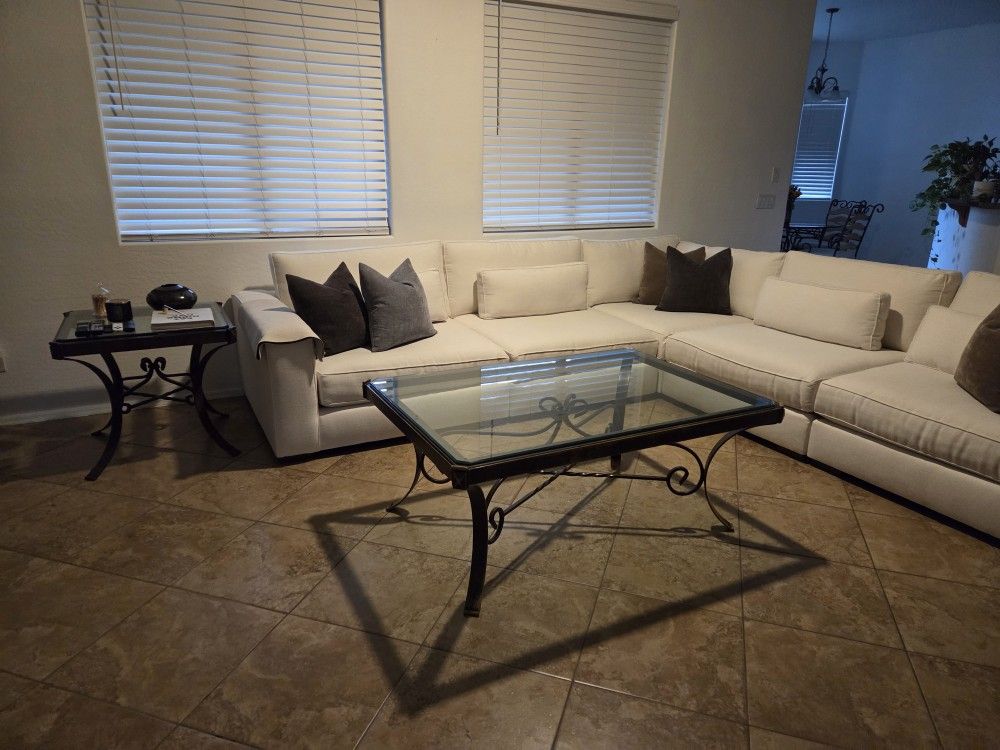 Bassett Glass & Wrought Iron Tables