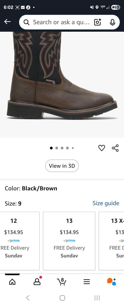 Wolverine St Work Boots Size 13