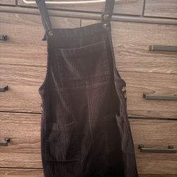 Black overall dress