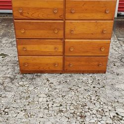 Vintage Wood 8 Drawer Dresser