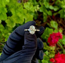 3.65 ctw Lab Oval Diamond Engagement Ring 14k Gold wedding marquise