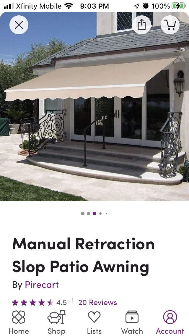 Patio Awning  - Manual Retraction New 