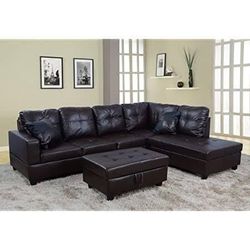 BRAND NEW SECTIONAL COUCH WITH STORAGE OTTOMAN