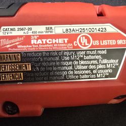 Brand new milwakee 3/8 ratchet