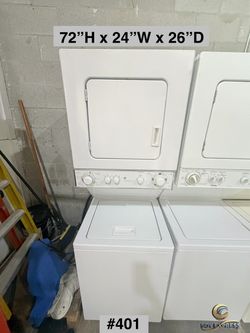 GE Stacked Washer Dryer Unit stackable combo 24”W (#401) SEE PRICE DESCRIPTION