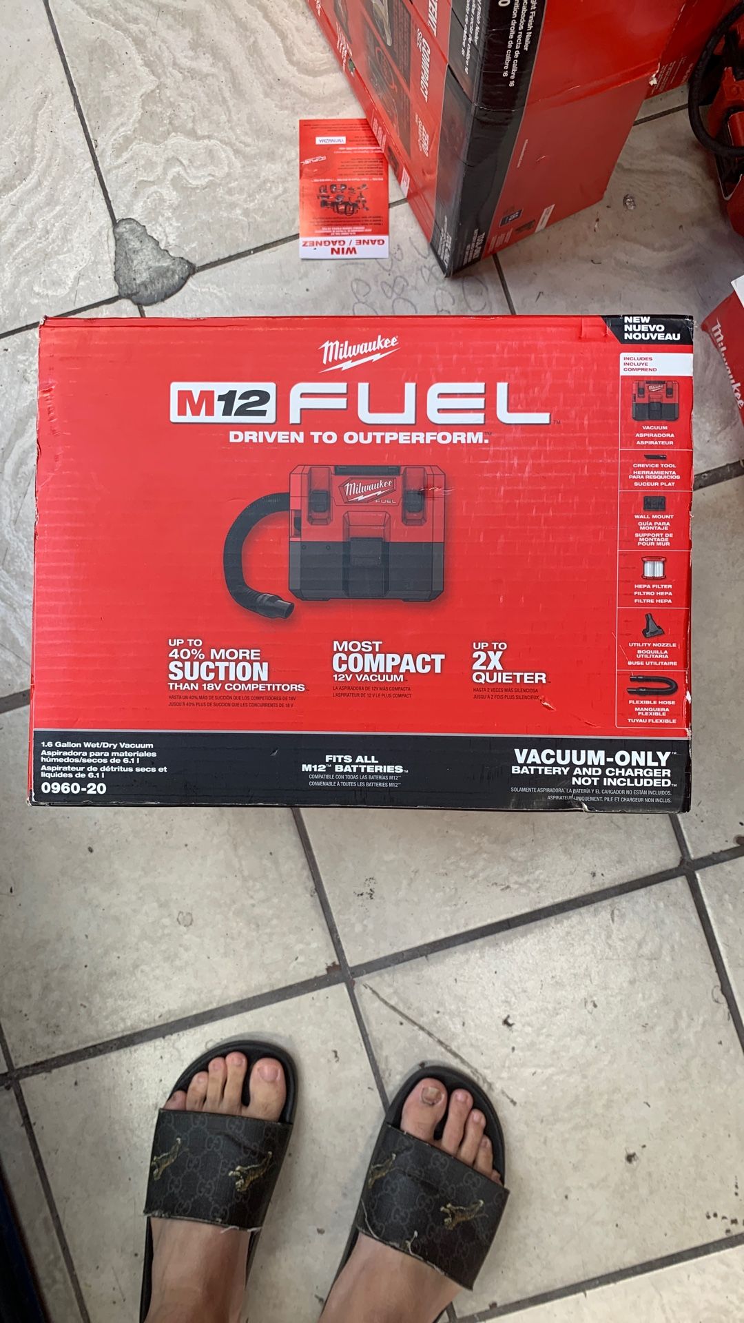 Milwaukee M12 Fuel 1.6Gal Wet/Dry Vacuum Tool Only Full Accessories 
