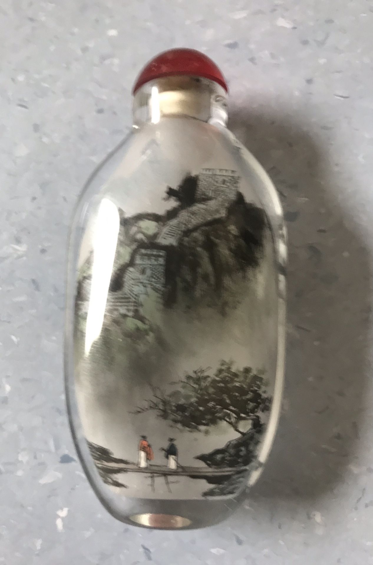 Chinese Reverse Inside Painted Landscape snuff Glass bottle, customized