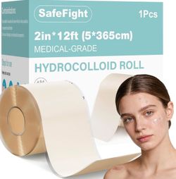 Hydrocolloid Roll for Wound Care, Medical-Grade Hydrocolloid Patch Bandages with Self-Adhesive, Cut-to-Size Ultra Absorbent, Flexible & Waterproof, Fi