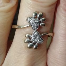 Very Adorable Sterling Silver Genuine Diamond Ring 🐾💎💍!!!