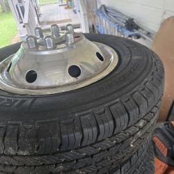 Ford Dully Wheels With New Tires  8 Lug 