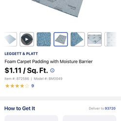 Memory Foam Carpet Padding 