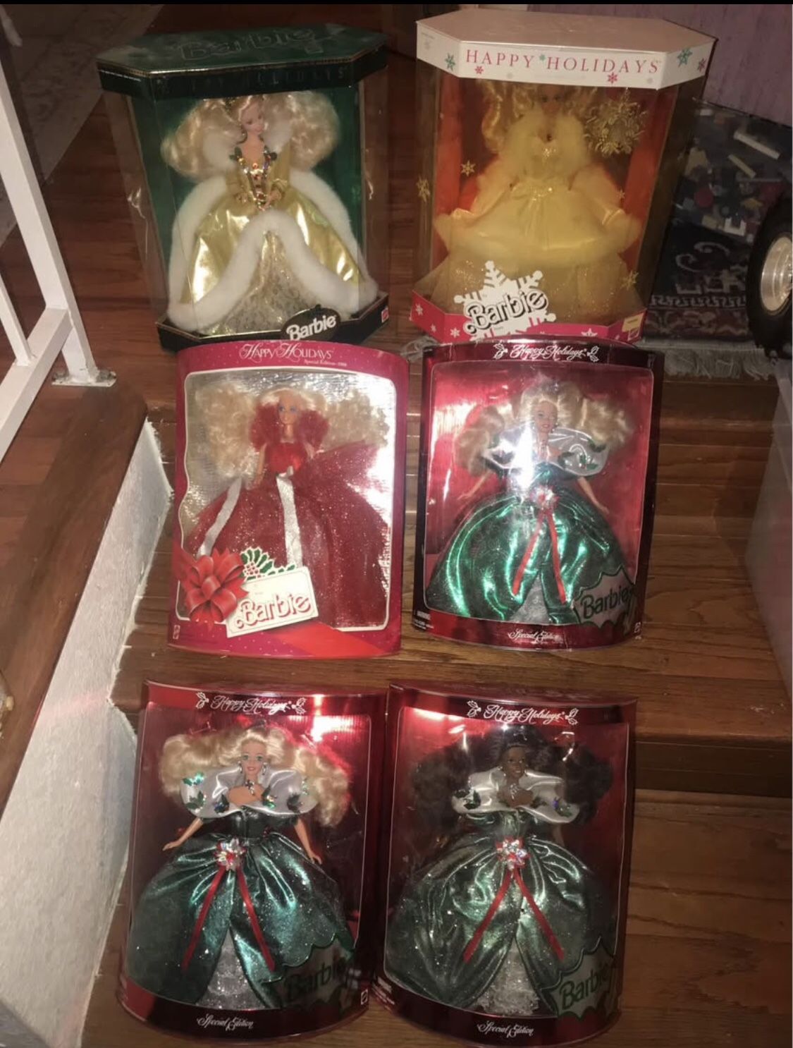 Lot Of Barbie Holiday Christmas Barbie Dolls In Box