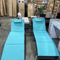 Pool Lounger Set of 2 / Juego de 2 tumbonas de piscina
