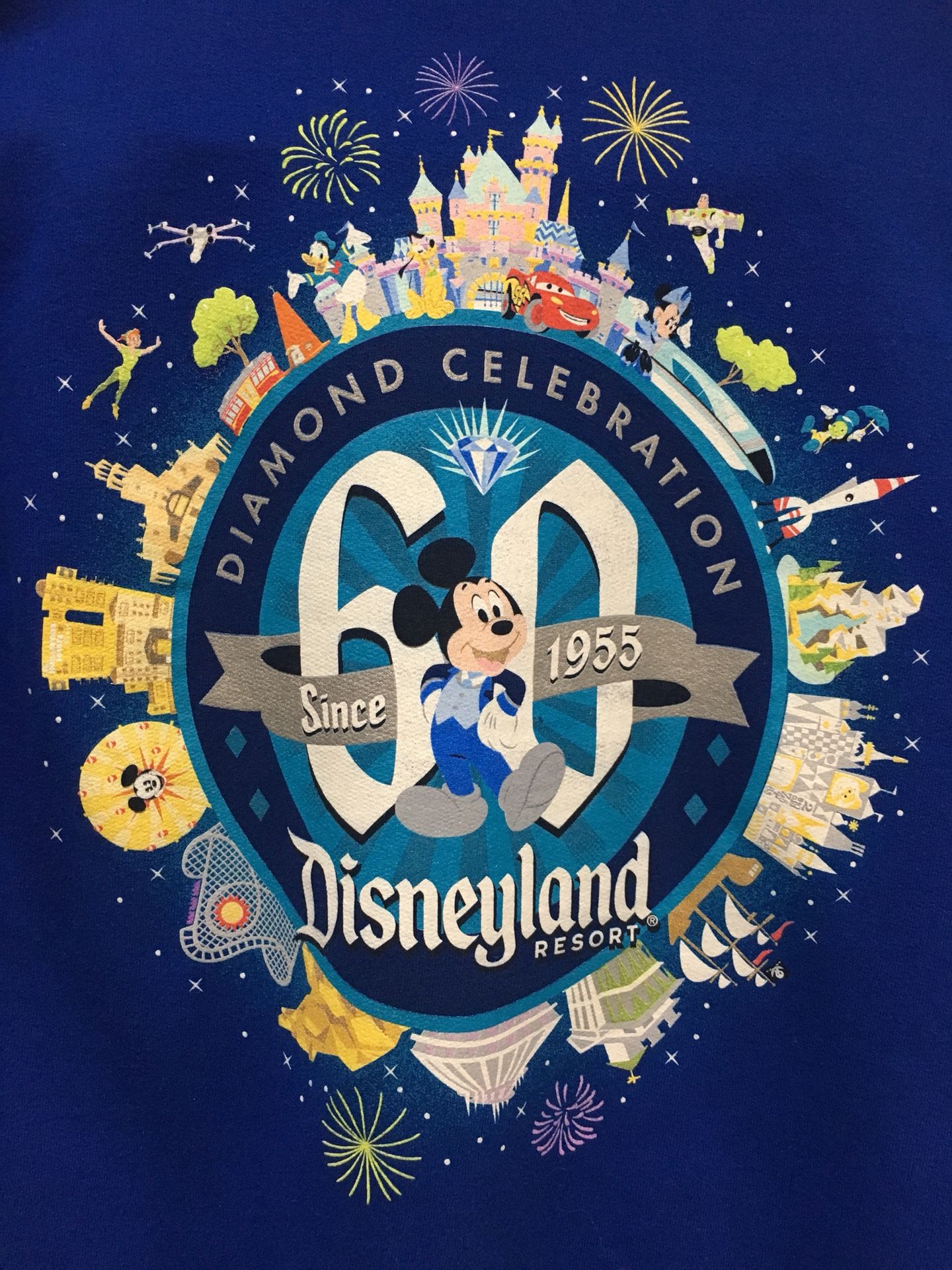 New (no tag, mint condition) Disneyland 60th Anniversary D60 Size Small  Blue Adult Jacket Hoodie. $65 o.b.o. for Sale in Los Angeles, CA - OfferUp