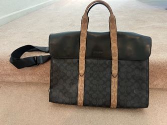 Coach unisex Signature Canvas & Leather Convertible Tote/Briefcase – Black