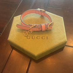 Pink Gucci Collar And Leash Set