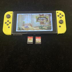 Nintendo Switch 32GB Console Neon Green Joy-Cons+ 2 Games(Animal Xing + Nelke)