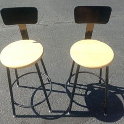 Pair Of New Put Together Swivel Stools With Adjustable Backs 30 Firm