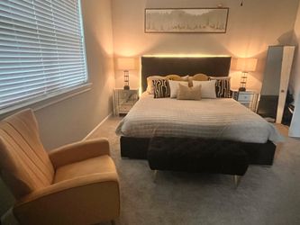 California King Bed frame and foot stool