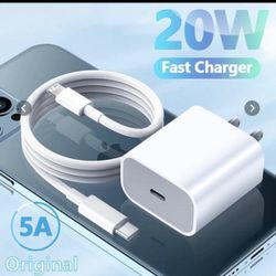 iPhone Super Fast Charger, USB C Fast Charger [Apple MFi Certified] 20W PD Type C Power Wall Charger Block with Lightning Fast Charging Cable Cord Com