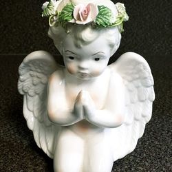 Glass/Ceramic Praying Angel 5in x 7in 