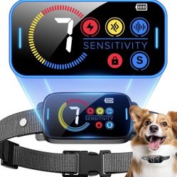 SLAYKAM Bark Collar for Large Medium Dogs Smart Ultrasonic Dog Bark Deterrent Device Rechargeable Anti Barking Training Collar with Adjustable Ultraso