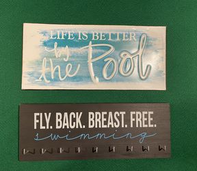 Swimming plaques (metal & wood)