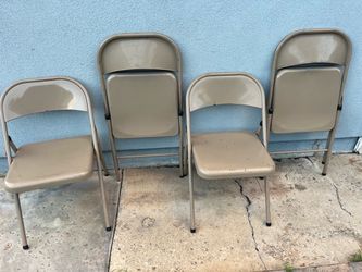 4 Folding Metal Chairs