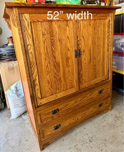 Solid Oak Dresser entertainment system