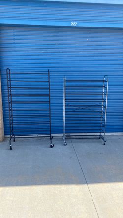 Rolling Metal Shoe Racks – Set of 2