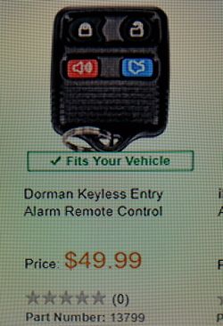 Ford Keyless Door Entry Fob