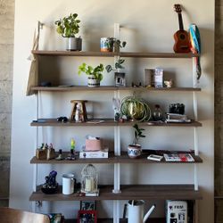 6- Shelf Wall Mount Ladder Bookshelf (Set Of 2)