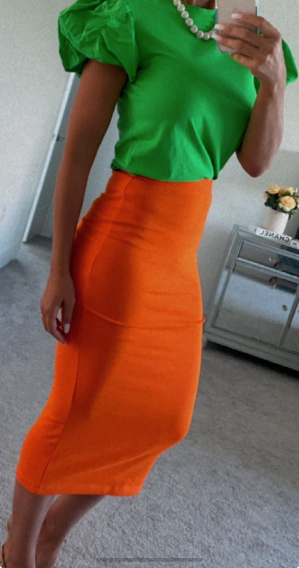 Skirt Orange Zara