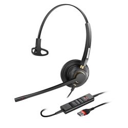 USB Headset with Microphone Noise Cancelling & Audio Controls Ultra Comfort USB Headphone for Computer Laptop Pc Business Skype UC Webinar Call Center