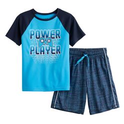 Boys SZ 4 Jumping Beans Sports Raglan Tee & Shorts Active Set Power Player Gamer