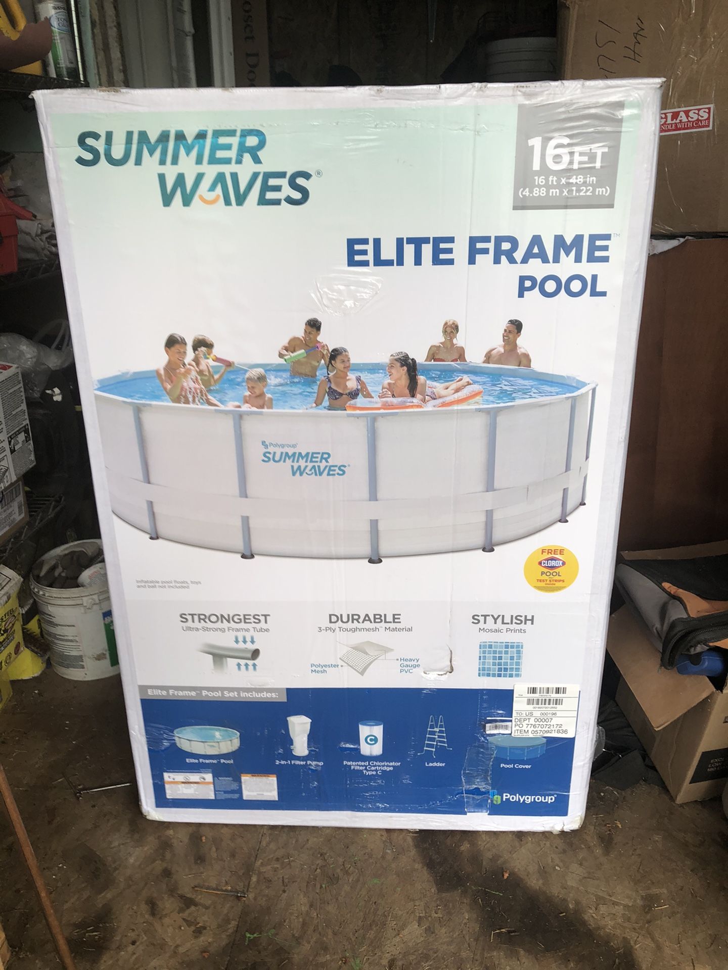 16ft by 48 inches summer waves elite frame pool