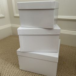 NEW - Set Of 3 White Cardboard Nesting Boxes 📦 