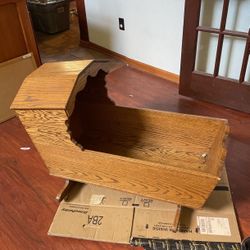 Solid Oak 19th Century Baby Cradle
