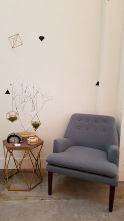 **french blue Armchair vintage rustic chic modern couch chair**