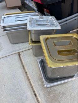 Restaurant stainless steel containers with lids