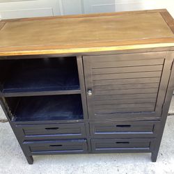 Cabinet all wood 4 drawers ,1 door opens storage,2 shelves,universe use a tv ,computer anything16d-37.75L- 38t